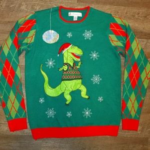 Disco Dino Christmas Sweater